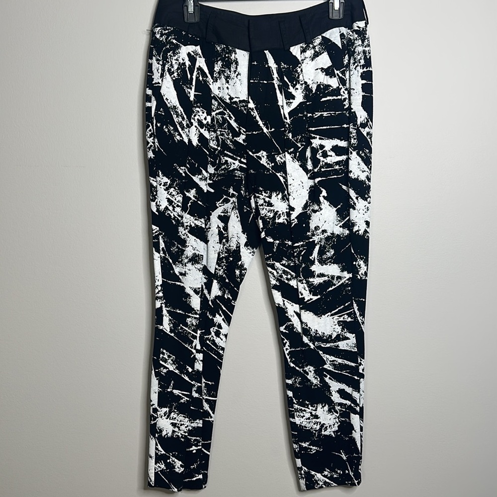 Helmut Lang Abstract Marble Jogger Style Black Wh… - image 2
